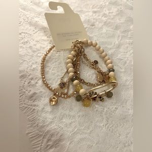 NWT Set of 4 Butterflies N’ Bees Gold Tone Bracelets